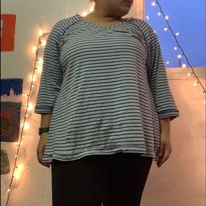 Blue and grey striped avenue shirt